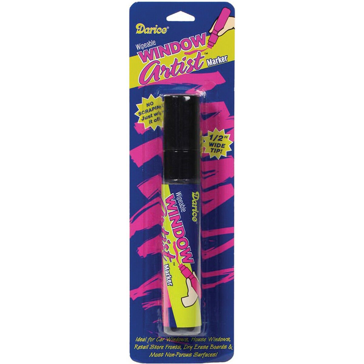 Darice Window Artist Wipeable Marker Black 5 Inches