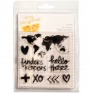 American Crafts Finders Keepers Collection Clear Acrylic Stamps Map
