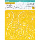 Darice Stencil Self Adhesive 6x6 in. Spiral Swirl