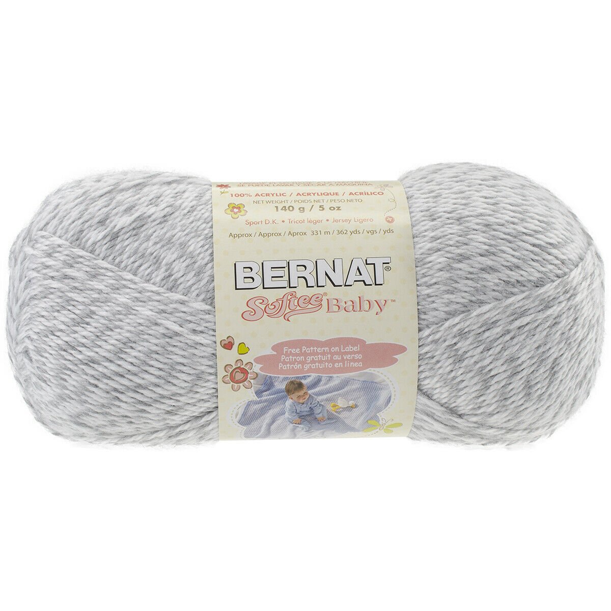 Bernat Softee Baby Yarn - Solids-Grey Marl