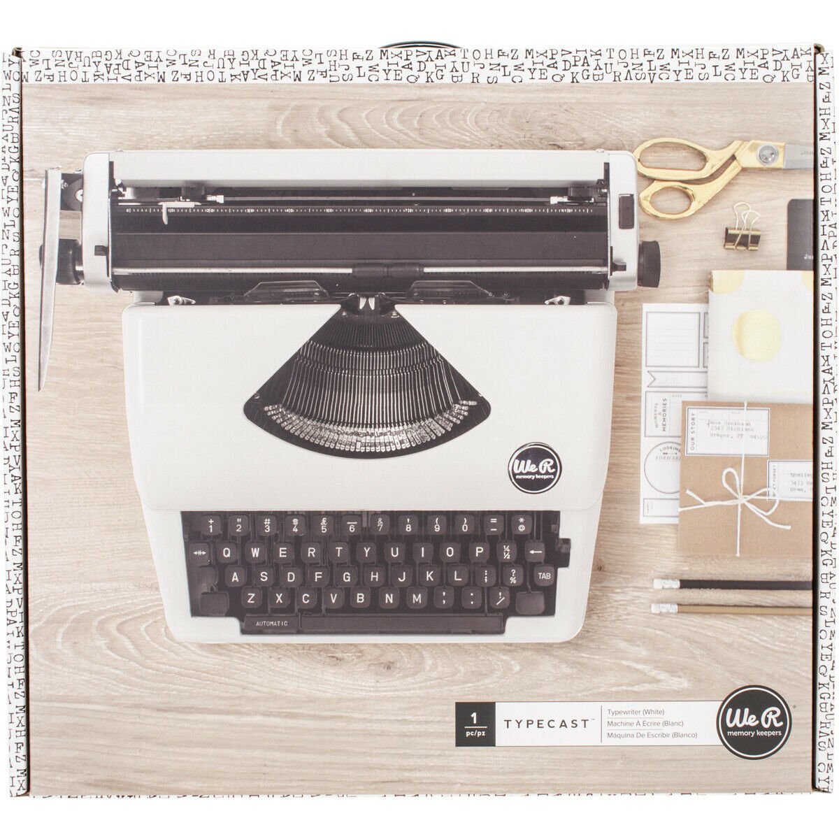 American Crafts We R Memory Keepers Typecast Collection Typewriter White