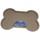 Bella Spill-Proof Bone Shaped Dog Mat 18.25"X13"-Tan
