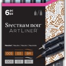 Crafters Companion Spectrum Noir Artliner Neutral Fine Brush 6 Pack