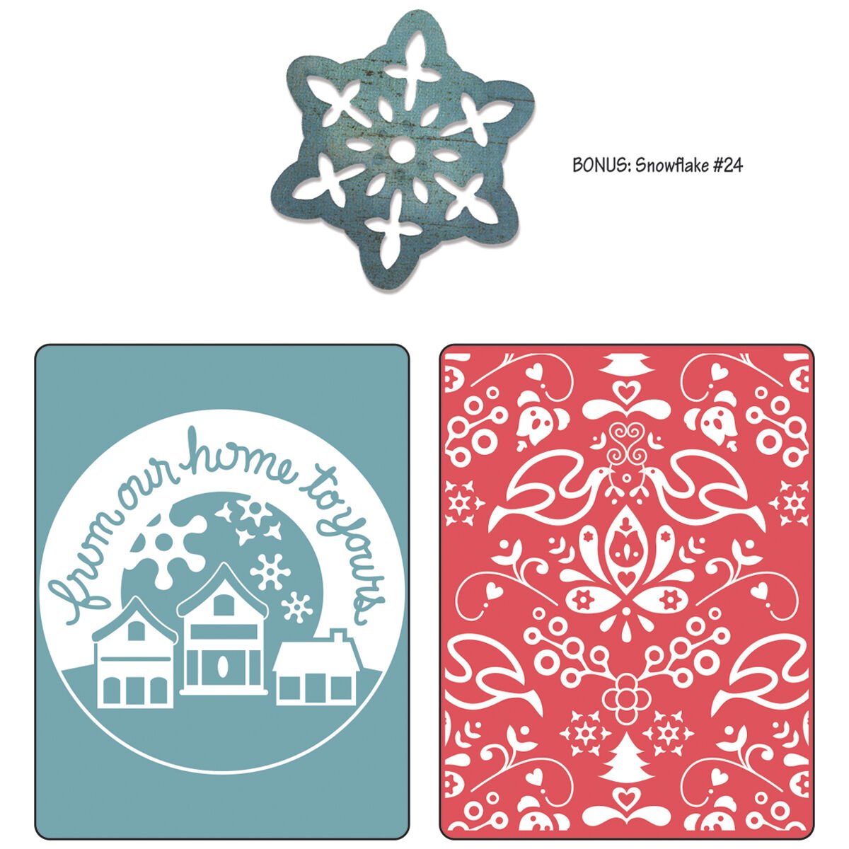 Sizzix Textured Impressions A2 Embossing Folder W/Bonus 3/Pk