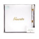 Darice Gold Etched Wedding Anniversary Party Guest Book with Pen