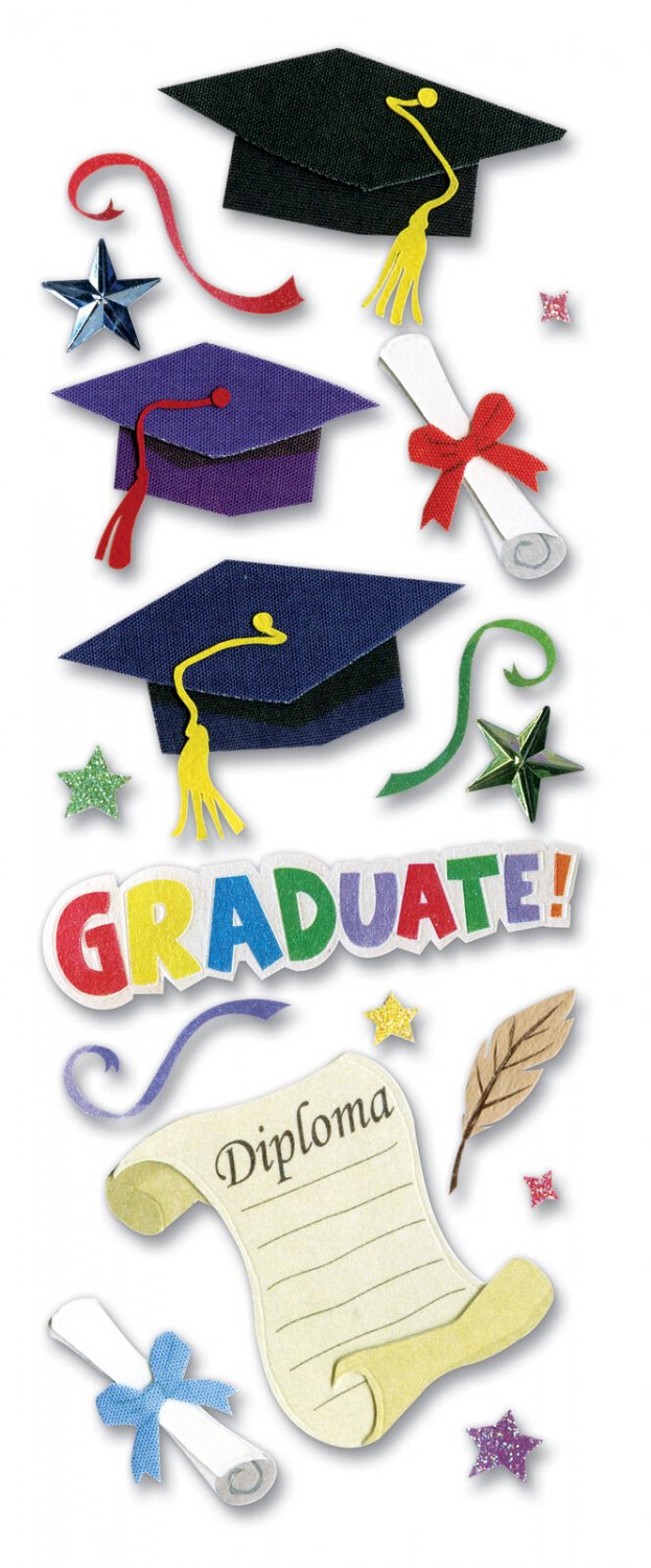 Darice Jolees Boutique Dimensional Stickers Graduation