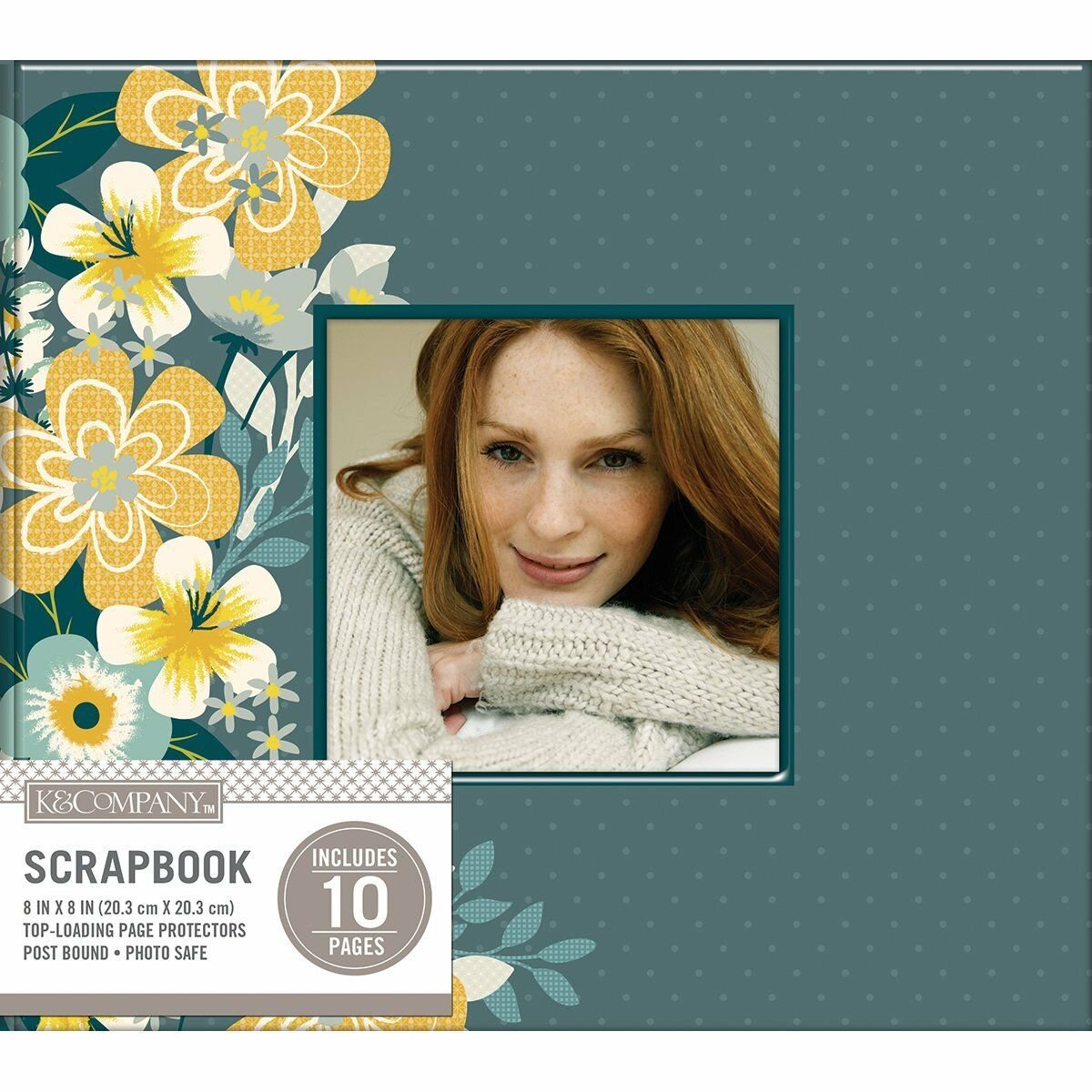 American Craft K&Company Patterned Post Bound Window Album 8X8 inches Mod Floral