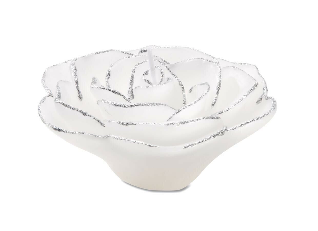 Darice Floating Candles Rose White Silver 3.75 inches