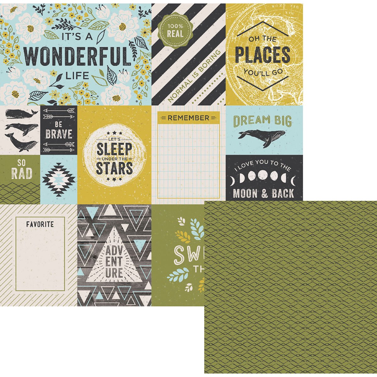 American Crafts  High Five Collection 12X12 Double Sided Paper Awesome
