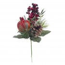 Darice Pomegranate and Pinecone Pick Red, 3 x 6.5 Inches