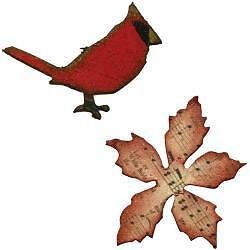 Sizzix Tim Holtz Alterations Movers and Shapers Die Mini Cardinal and Poinsettia