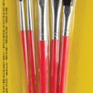 Darice Paintbrush Set Red Handle Assorted Colors