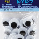 Darice Paste On Wiggle Eyes Round 25 mm Black
