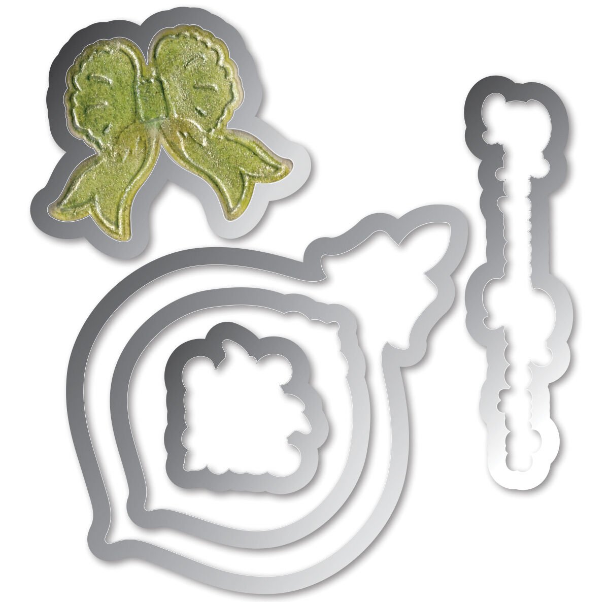 Sizzix Framelits Die And Embossing Folder Christmas Pinecone And Ornament Set