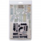 Tim Holtz Sizzix - Framelits Die Set 12PK w/ Stamps Here & There