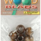 Pepperell Round Wood Beads 20mm Walnut