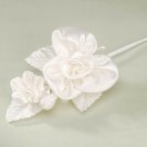 Darice Large Satin Flower with 3 Buds Ivory