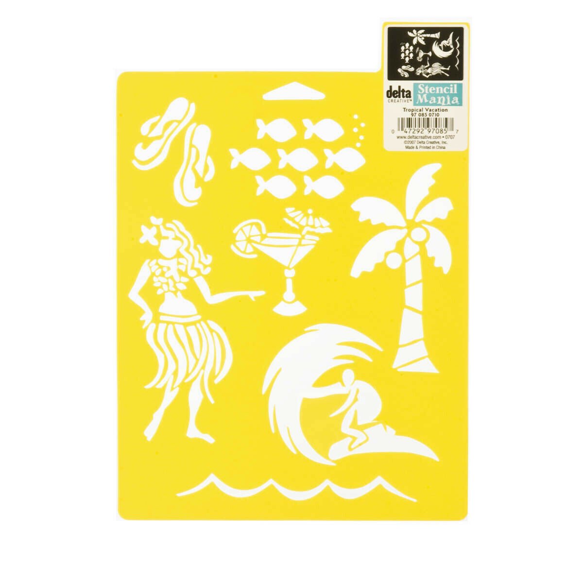 Plaid Delta Creative Stencil Mania Stencils, 7 X 10-Inch,Tropical Vacation