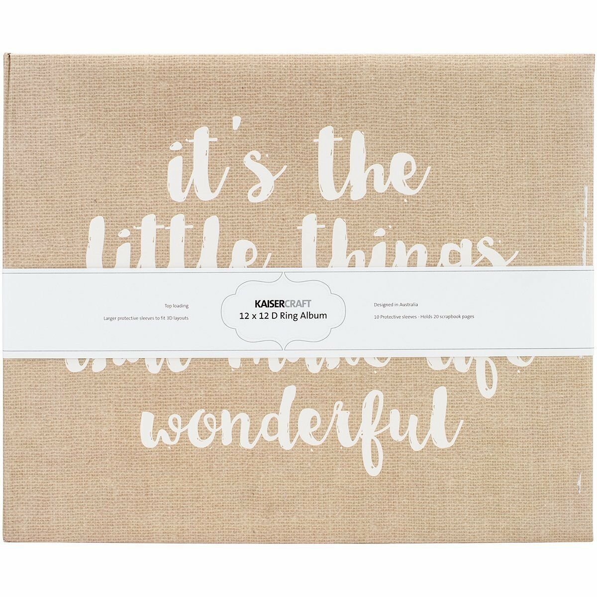 Kaiser Craft D-Ring Album Quote Hessian