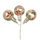 Darice Gold Ornament Pick With Glitter Poinsettia Design 2 Assorted Sizes