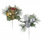 Darice Glitter Christmas Pick 3 x 7 Inches, 2 Assorted Colors