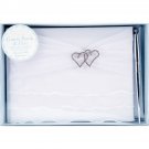 Darice Victoria Lynn Guest Book Set with Pen 6 X 9 Inches White Organza Ruffle