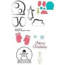 Sizzix Framelits Dies with Stamps, Mittens & Snowglobe, Grey