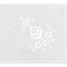 Lacis Cotton Handkerchief 9.5"X9.5"-Roses White