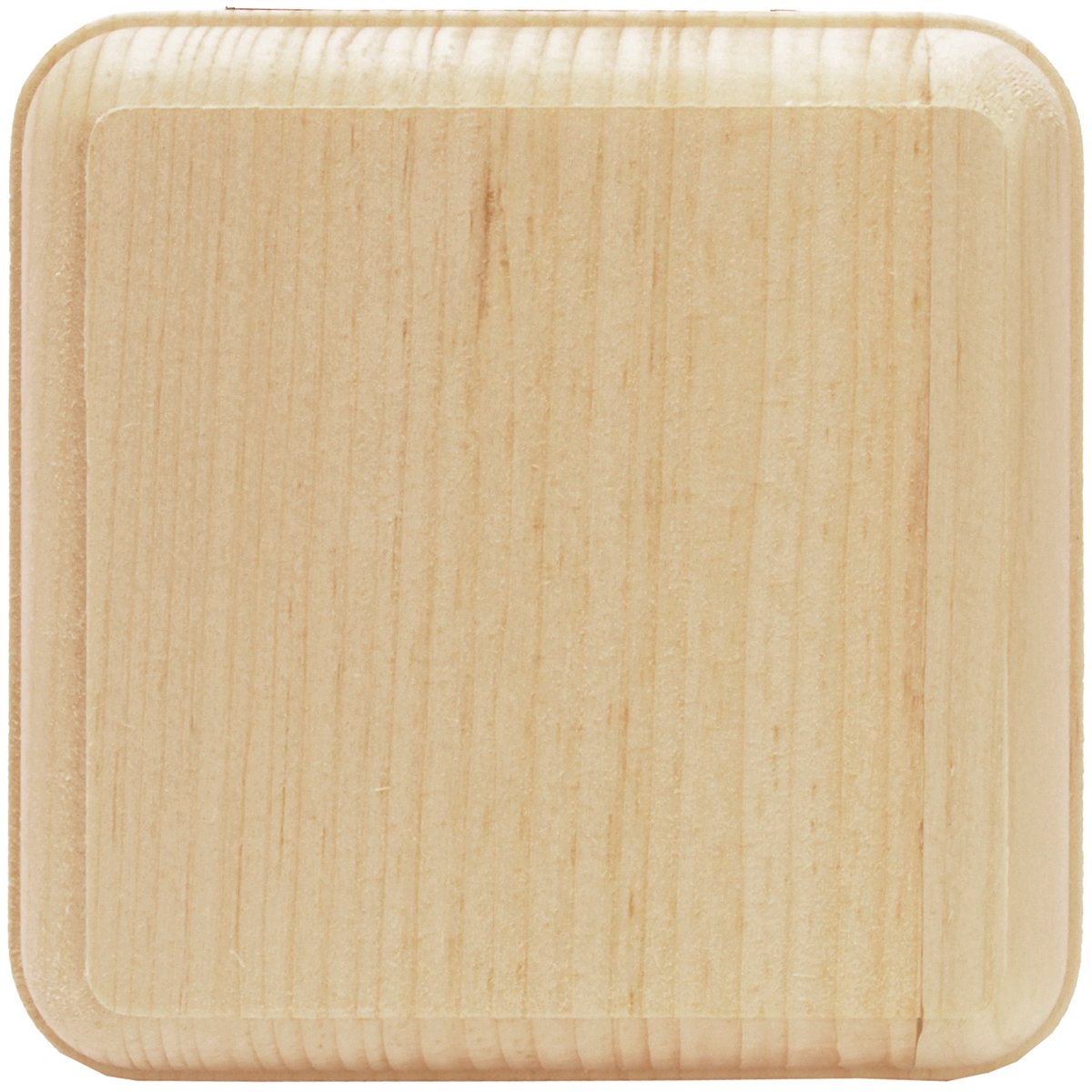Pine Rounded Corner Square Plaque-4"X4"X.63"
