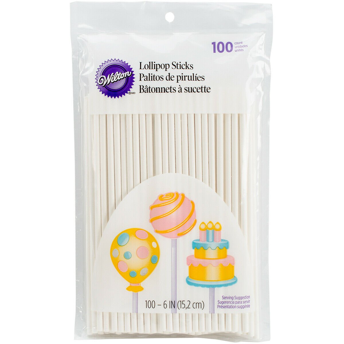 Lollipop Sticks 6" 100/Pkg-