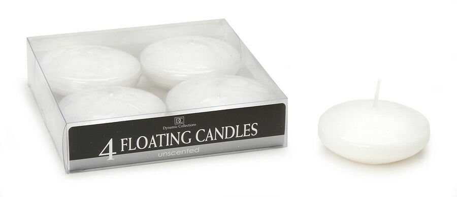Darice Floating Candles Disk White Unscented  3 inch