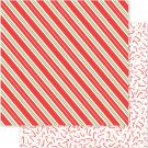 American Crafts  Holly Jolly Christmas 12X12 Double Sided Paper Candy Stripes