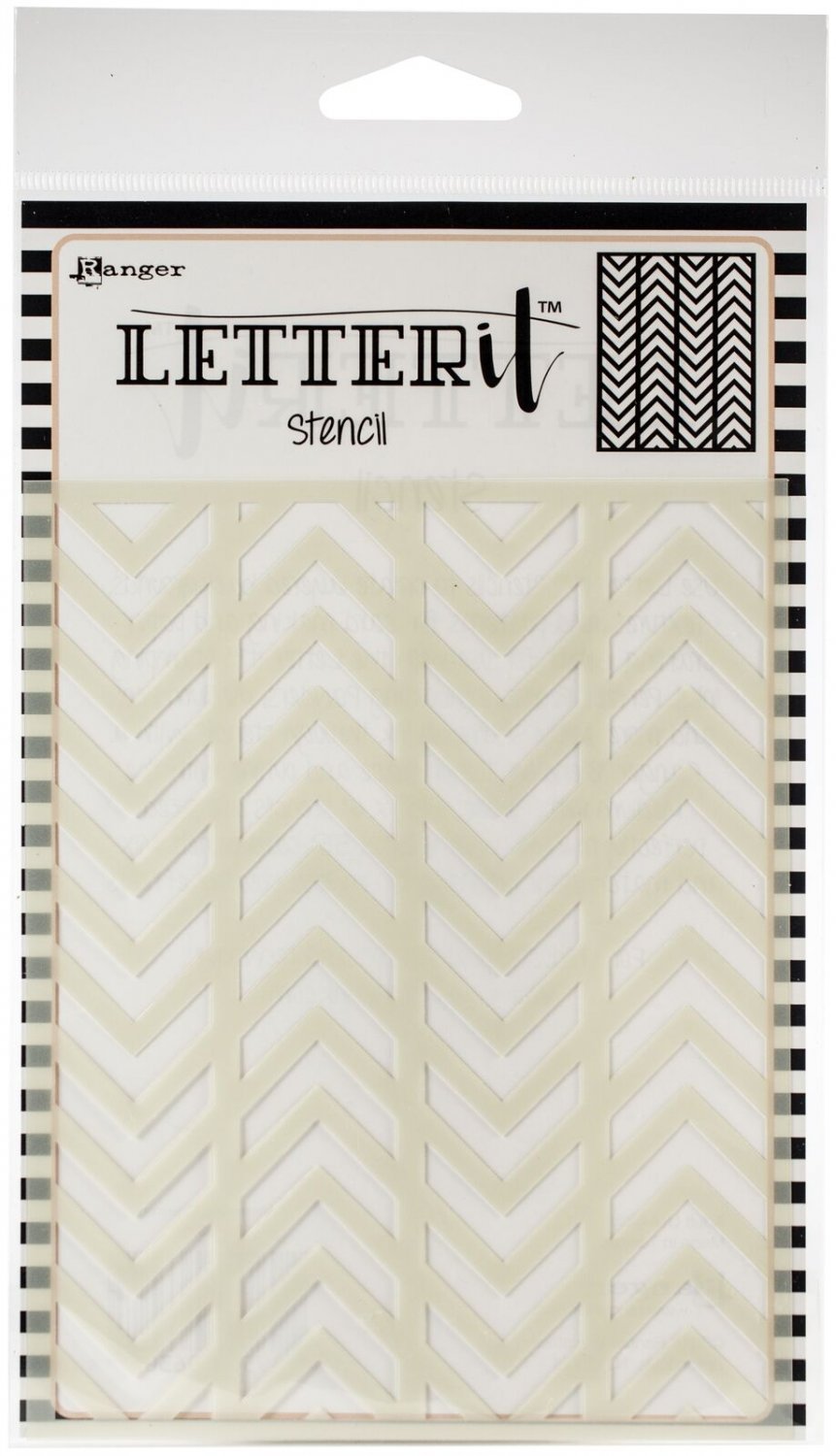 Ranger Letter It Background Stencil 4.75"X6"-Alternating Chevrons
