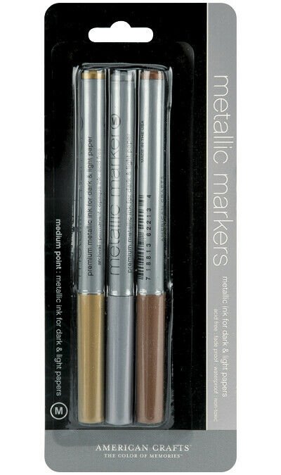 American Crafts Metallic Markers Medium Pot Gold Silver And Copper