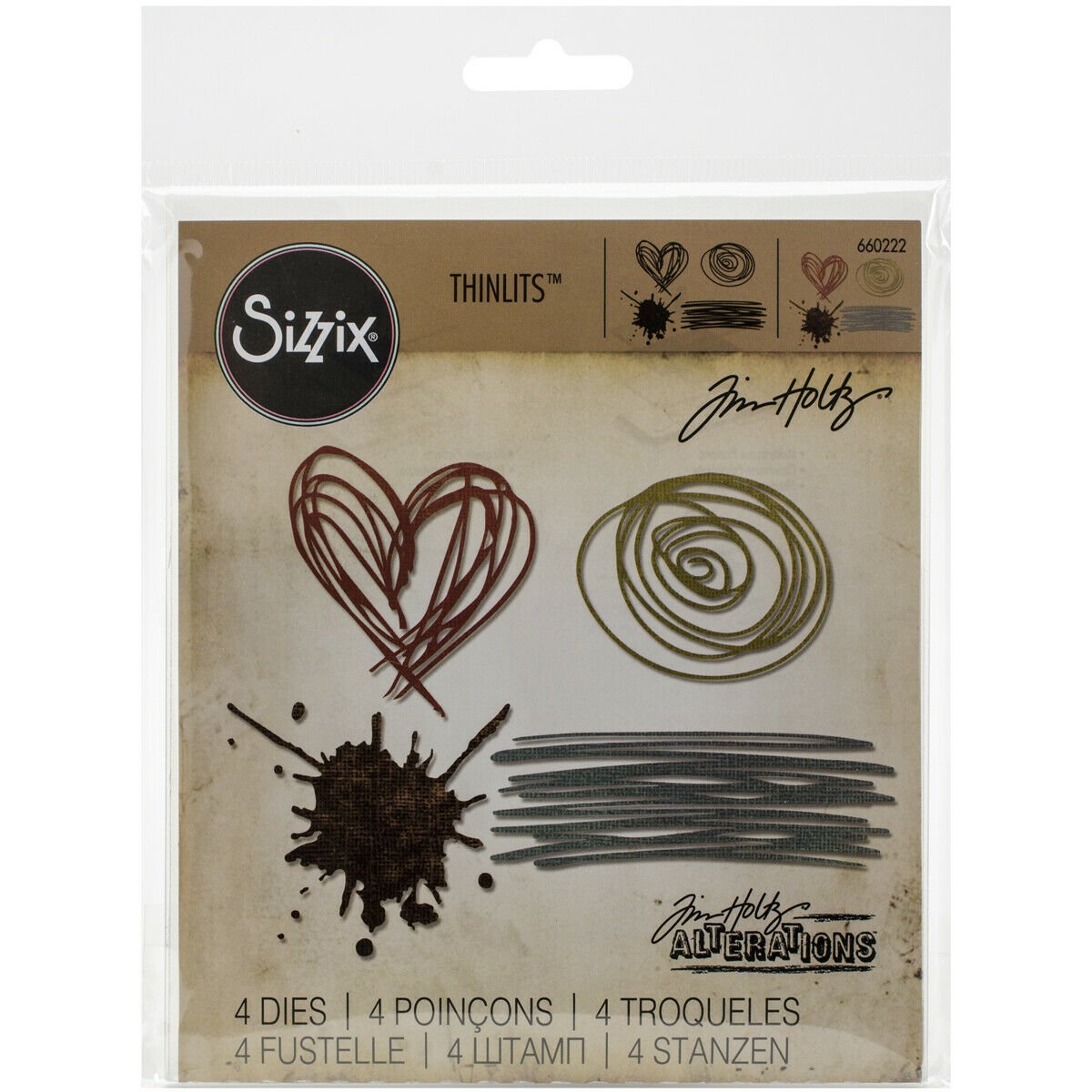 Sizzix Tim Holtz Thinlits Die Set Scribbles and Splat