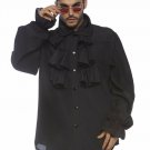 Leg Avenue Men's Renaissance Ruffle Front Pirate Shirt, Medium, Black