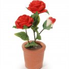 Darice Miniature Potted Red Roses 1-5/8 Inches