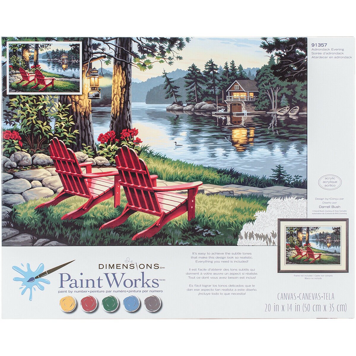 Paint Works Paint By Number Kit 20"X14"-Adirondack Evening