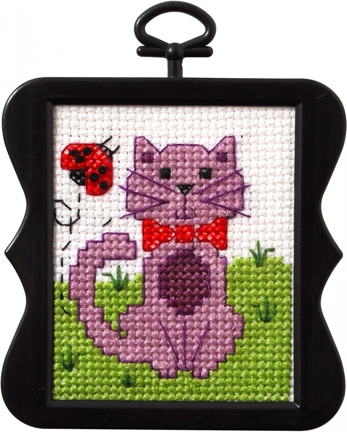 Bucilla/Beginner Minis Counted Cross Stitch Kit 3" Scallop-Kitty (14 Count)
