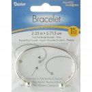 Darice Twist End Bangle Bracelet 2.25 inches Bright Silver