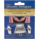 Darice Scarf Bail and 2 Matching Beads Set Diagonal Stripes