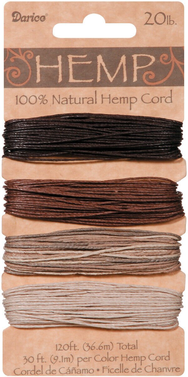 Darice Hemp Cord Set - Assorted Earthy Colors - 120 feet