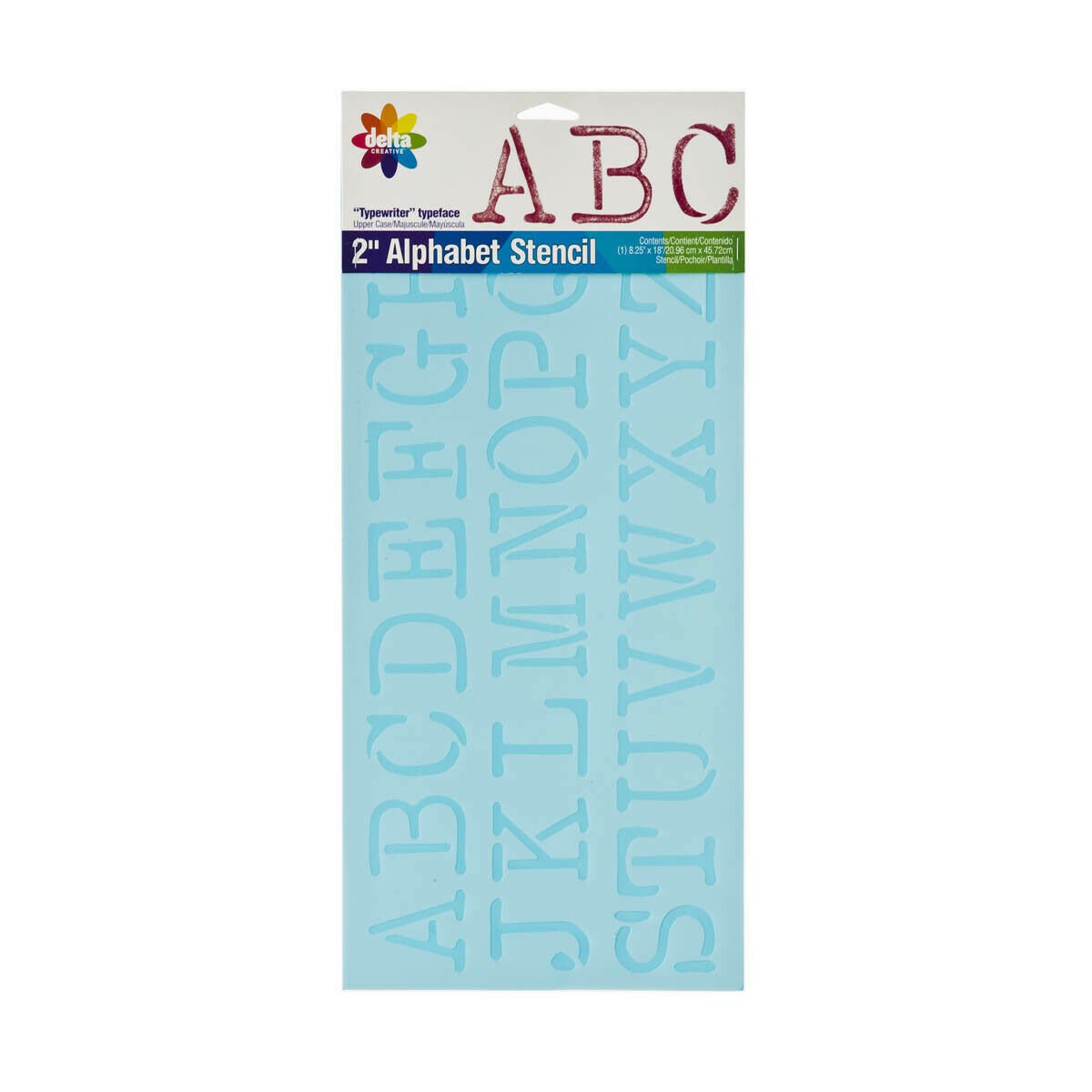 Plaid Stencil Magic Decorative Stencils 2 Inch Typewriter Uppercase 8.25X18 Inch