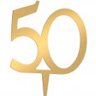 Darice Mirror Acrylic Number 50-Cake Topper, Gold, 4-Inch