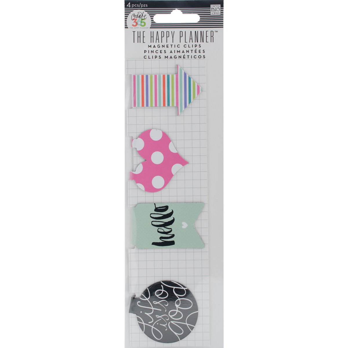 Me  My Big Ideas Create 365 The Happy Planner Magnetic Clips Hello Stripes