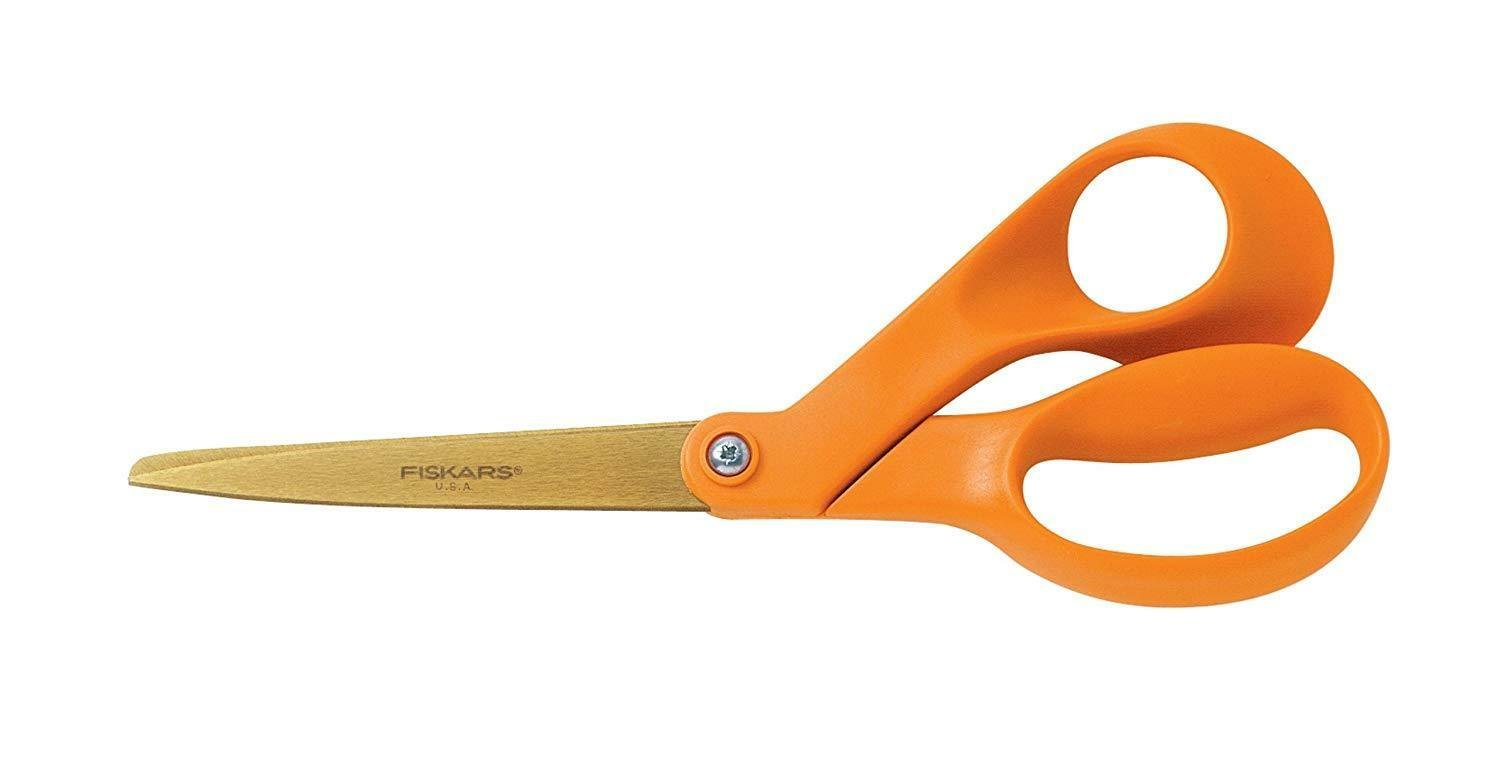 Fiskars 8-Inch Titanium Scissors, Offset Handle Grip