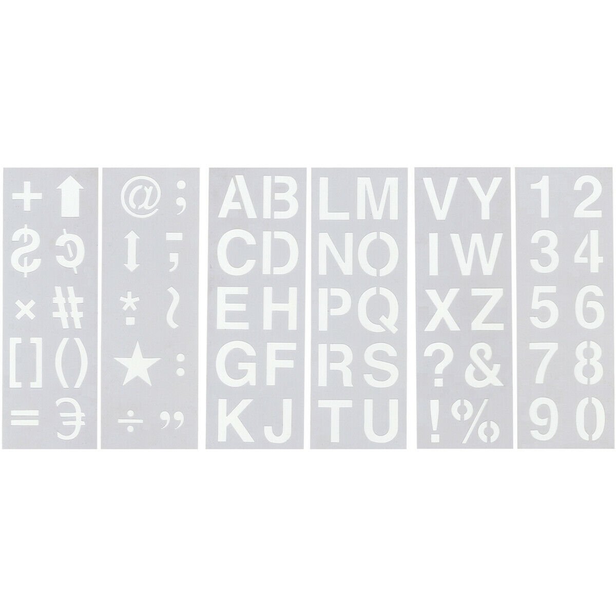 Stencil Sheet Set 13"X4.5" 6/Pkg-Alphabet, Numbers & Symbols 2"