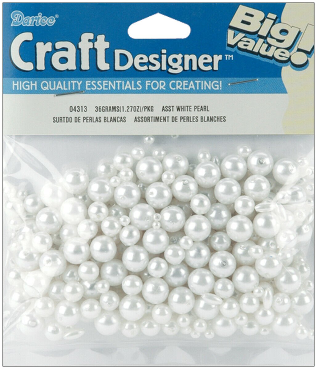 Darice Pearls White Assorted Sizes