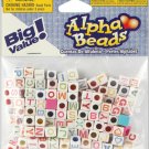 Darice Alphabet Beads 6 mm White with Multicolor Letters