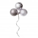 DariceSilver Christmas Ornament Pick Stripe 40 millimeters